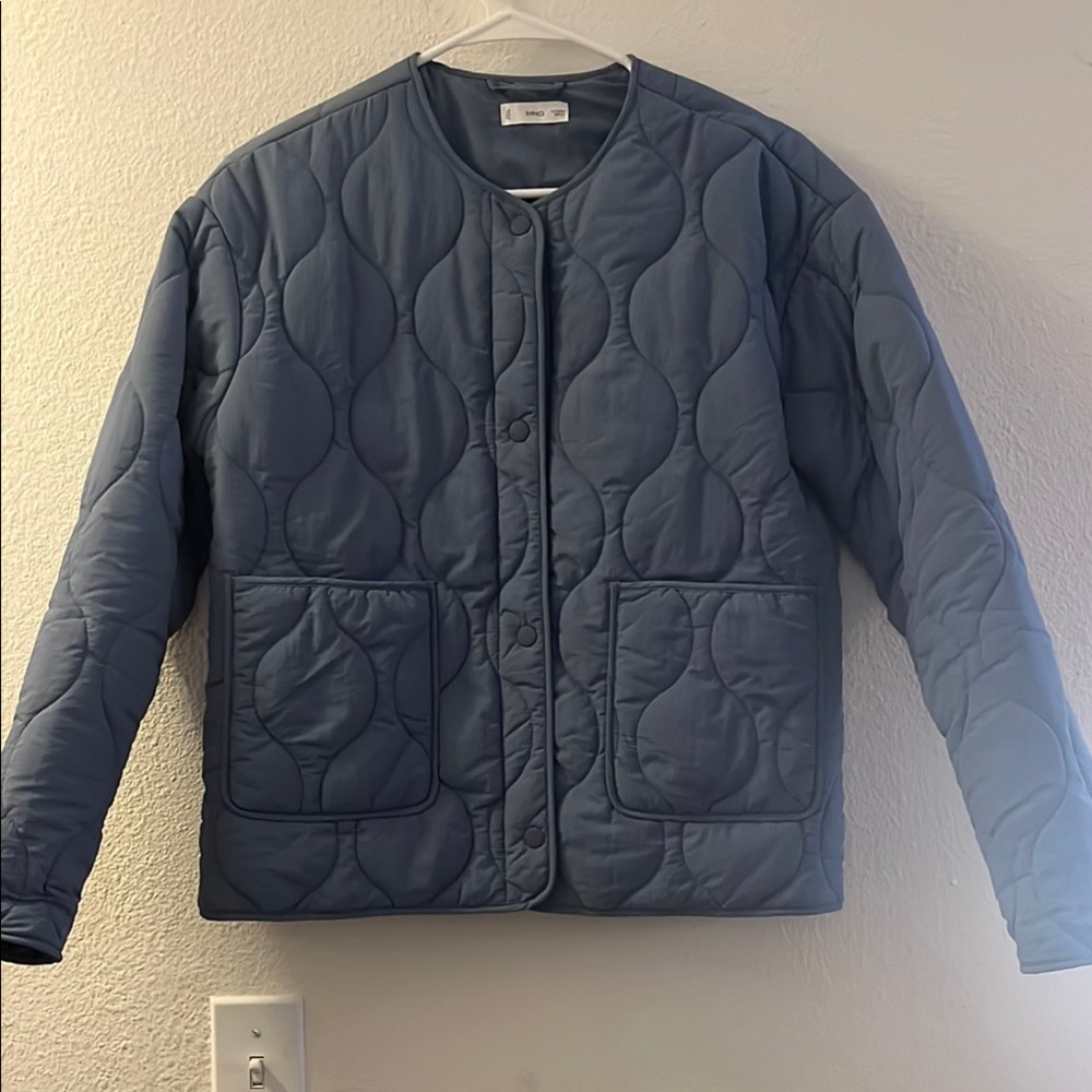 Mango Blue Quilted Jacket